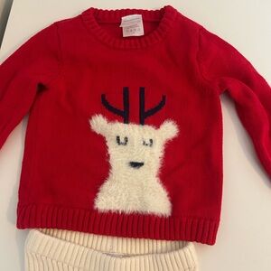 Hanna Andersson Vibrant Red Knit Sweater with matching ribbed pants